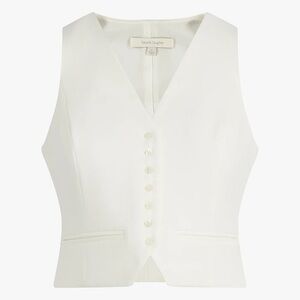 Favorite Daughter Ivory White Button-Up Vest Size Large The Favorite Vest